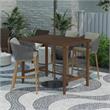 Afuera Living Outdoor Living Patio Bar Table in Steel in Brown