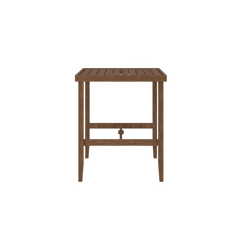 Afuera Living Outdoor Living Patio Bar Table in Steel in Brown