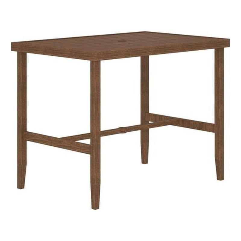 Afuera Living Outdoor Living Patio Bar Table in Steel in Brown