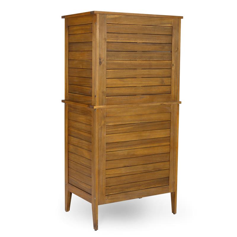 Afuera Living Traditional Wood Outdoor Storage Cabinet in Brown