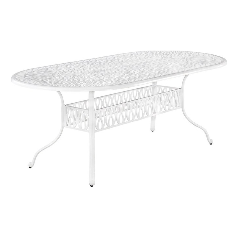 Afuera Living Traditional Aluminum Outdoor Dining Table in White