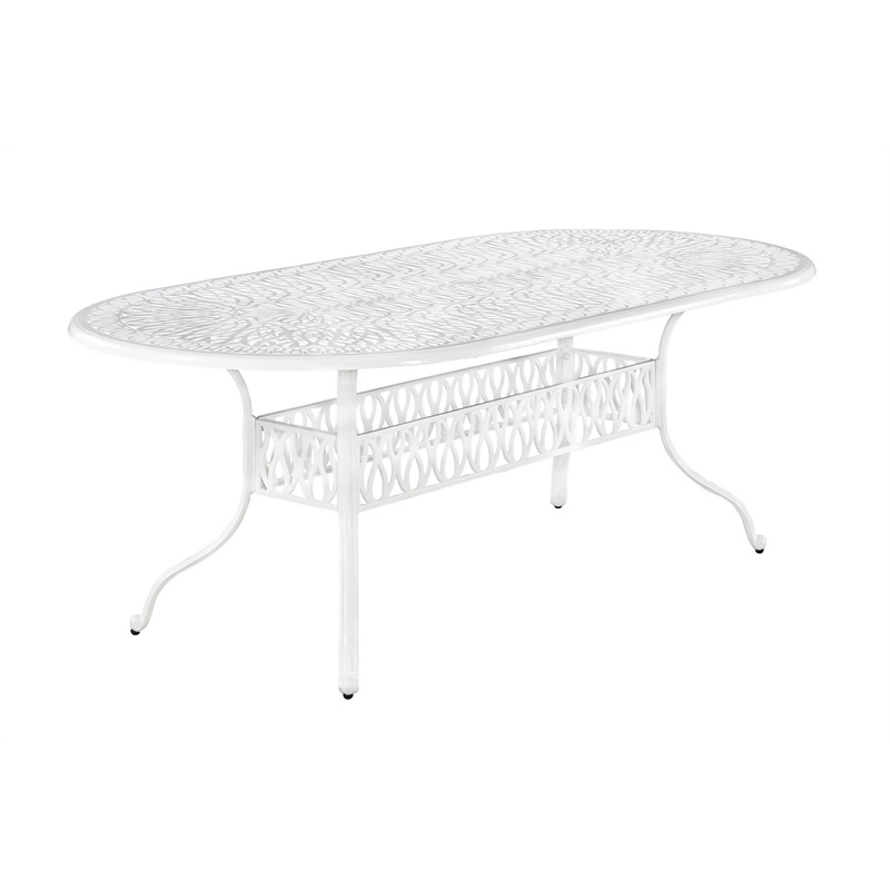 Afuera Living Traditional Aluminum Outdoor Dining Table in White