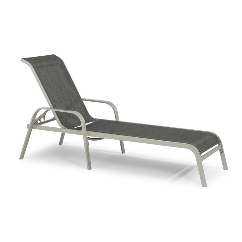Afuera Living Traditional Aluminum Outdoor Chaise Lounge in Gray
