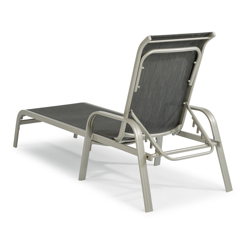 Afuera Living Traditional Aluminum Outdoor Chaise Lounge in Gray