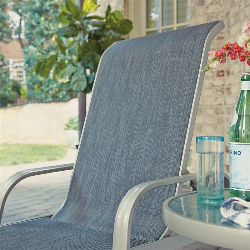 Afuera Living Traditional Aluminum Outdoor Chaise Lounge in Gray