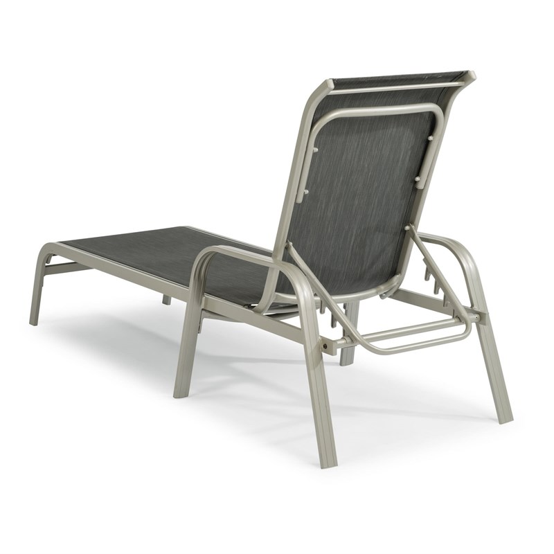Afuera Living Traditional Aluminum Outdoor Chaise Lounge in Gray