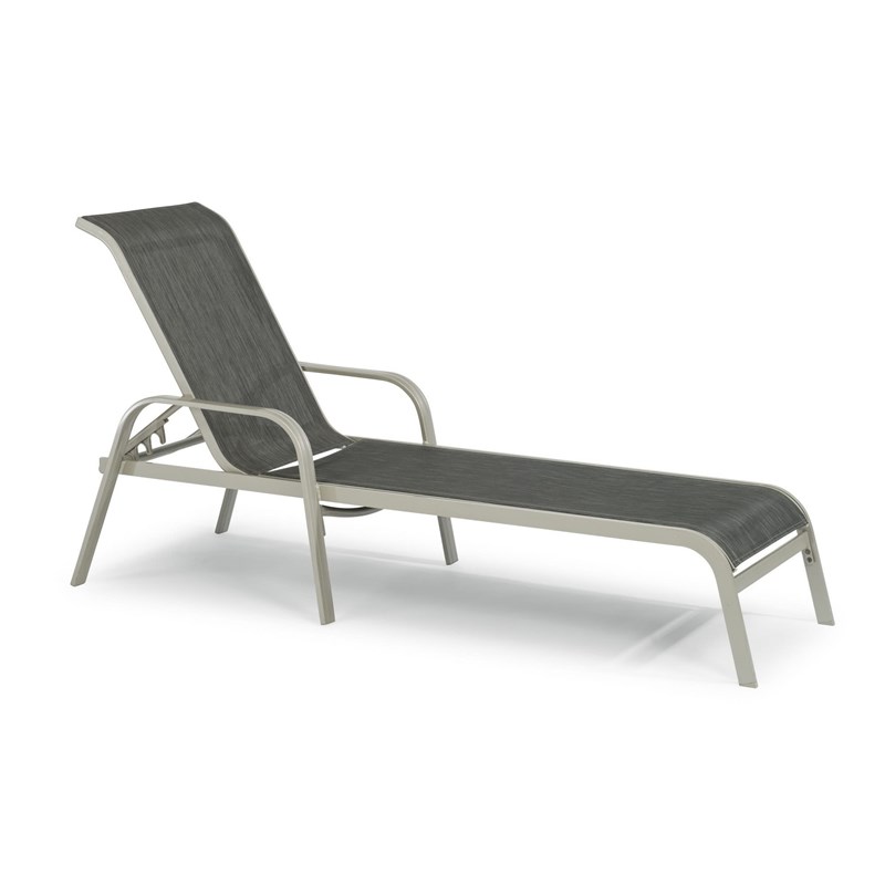 Afuera Living Traditional Aluminum Outdoor Chaise Lounge in Gray