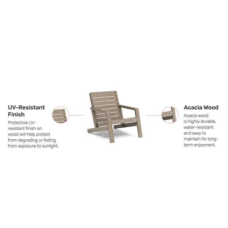 Afuera Living Traditional Sustain Wood Outdoor Lounge Chair in Gray