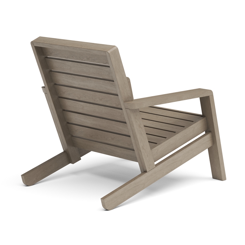 Afuera Living Traditional Sustain Wood Outdoor Lounge Chair in Gray