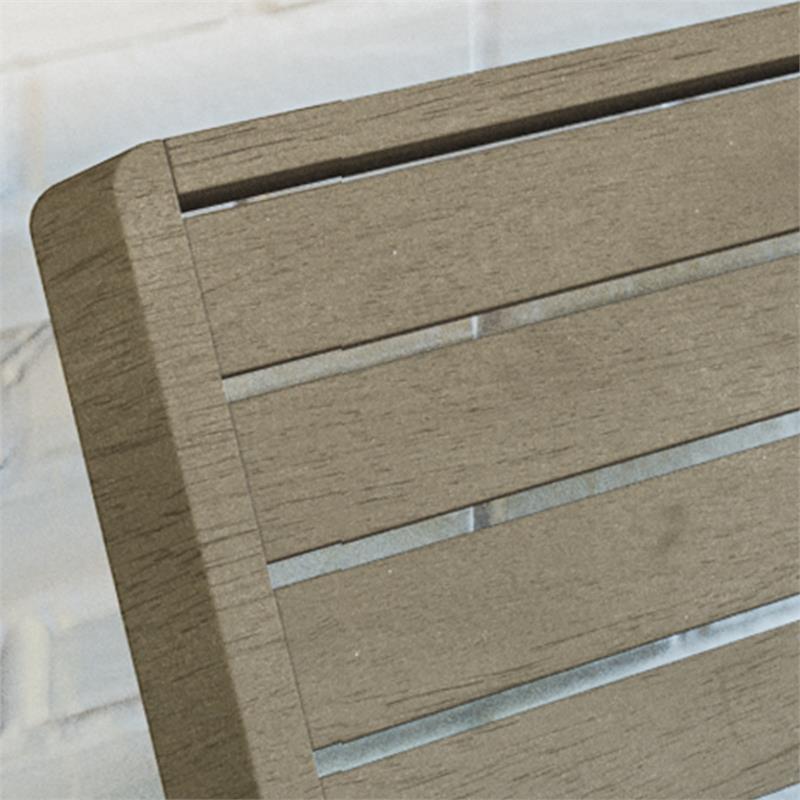 Afuera Living Traditional Sustain Wood Outdoor Lounge Chair in Gray