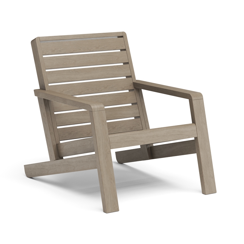 Afuera Living Traditional Sustain Wood Outdoor Lounge Chair in Gray