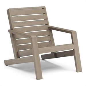 Afuera Living Traditional Sustain Wood Outdoor Lounge Chair in Gray