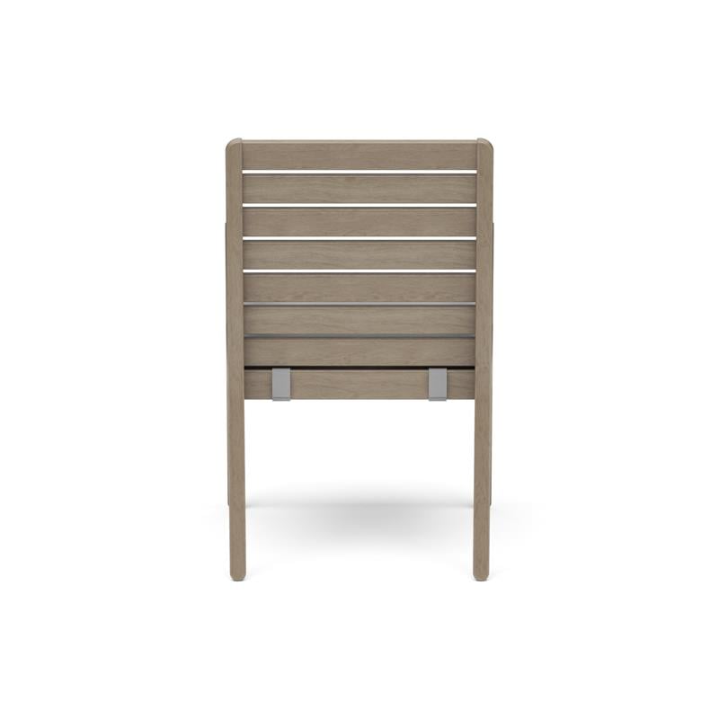 Afuera Living Traditional Sustain Wood Outdoor Dining Armchair Pair in Gray