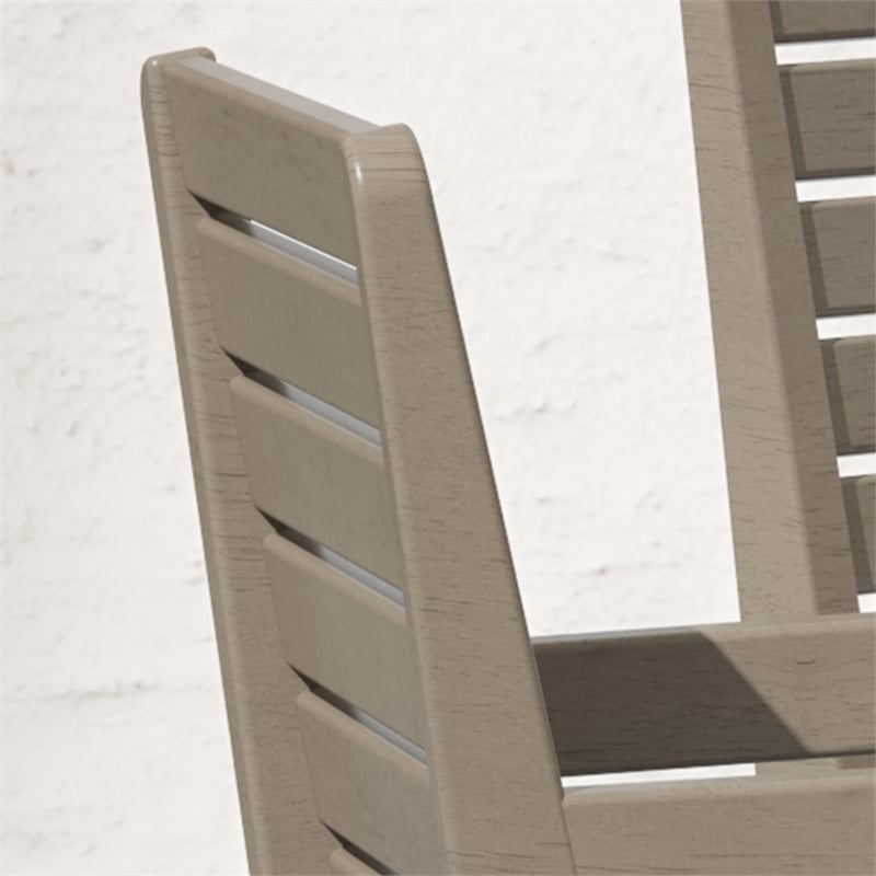 Afuera Living Traditional Sustain Wood Outdoor Dining Armchair Pair in Gray