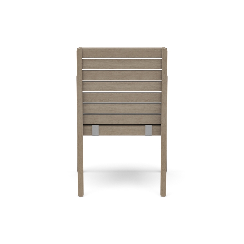 Afuera Living Traditional Sustain Wood Outdoor Dining Armchair Pair in Gray