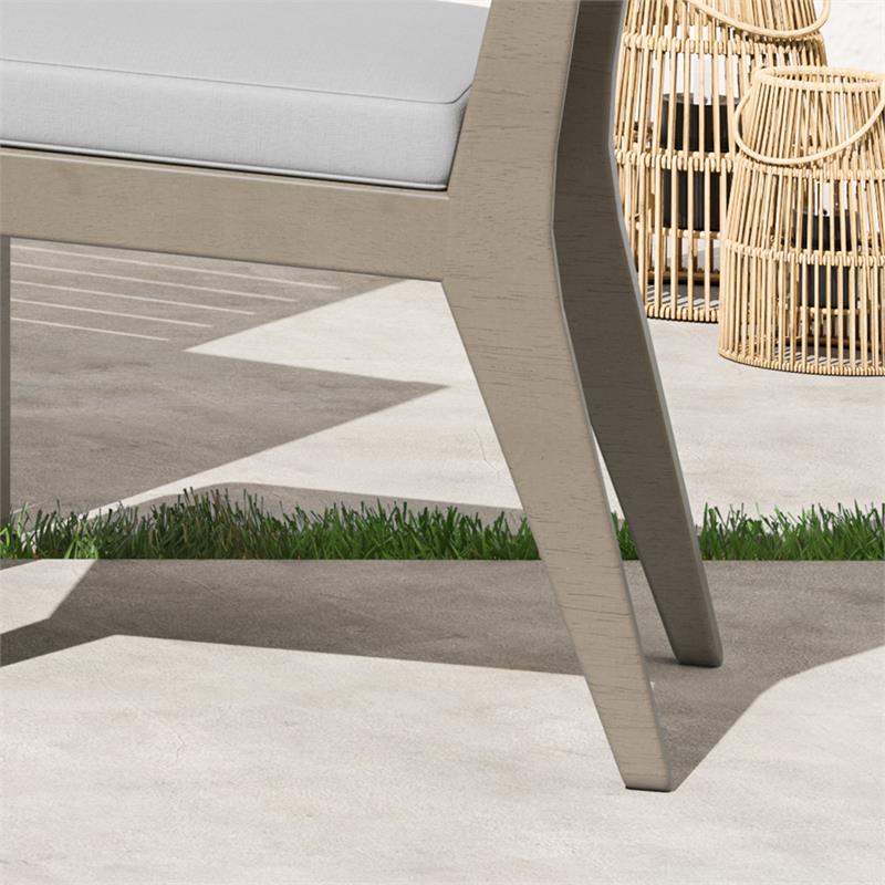 Afuera Living Traditional Sustain Wood Outdoor Dining Armchair Pair in Gray