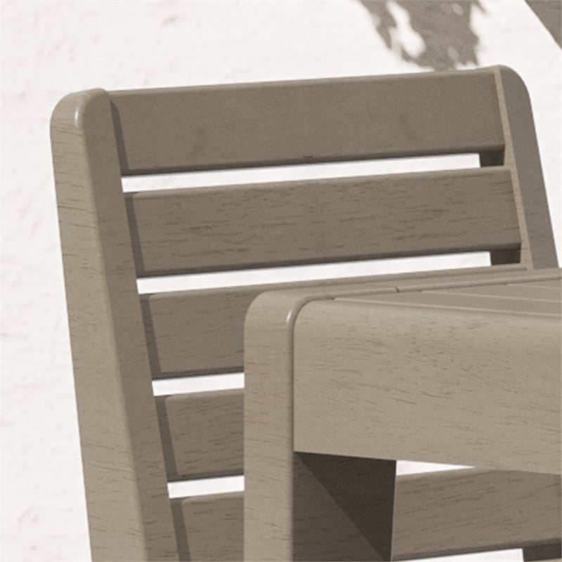 Afuera Living Sustain Wood Outdoor Dining Table and Four Chairs in Gray