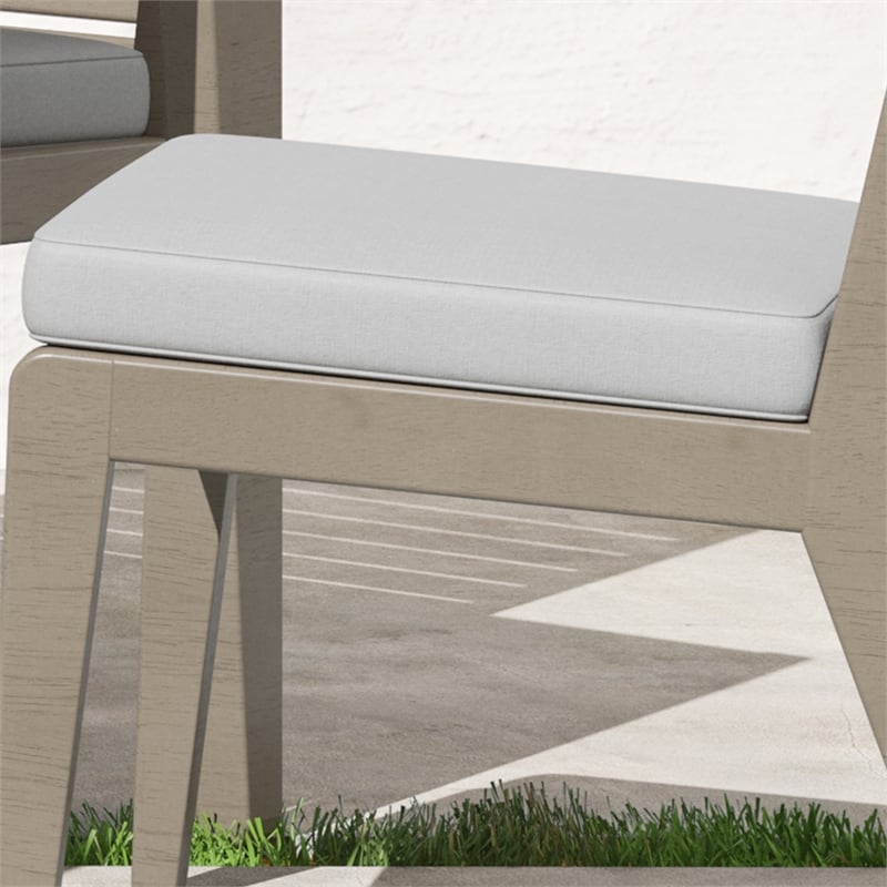 Afuera Living Sustain Wood Outdoor Dining Table and Four Chairs in Gray