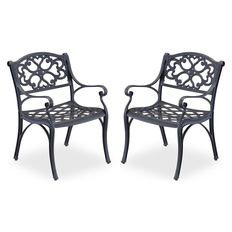 Afuera Living Traditional Aluminum 7 Piece Outdoor Dining Set in Black