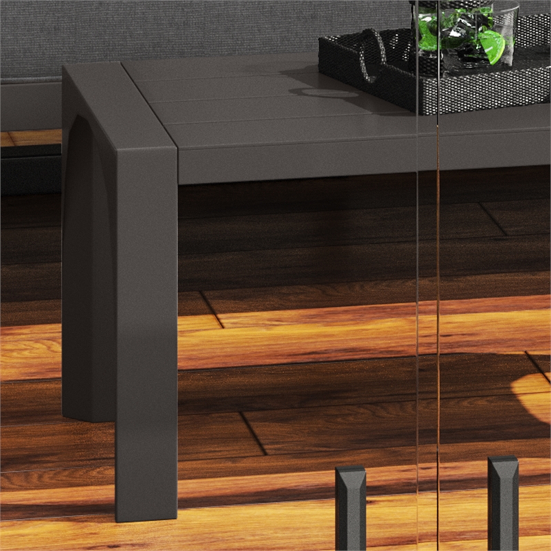 Afuera Living Traditional Aluminum Outdoor Aluminum Coffee Table in Gray