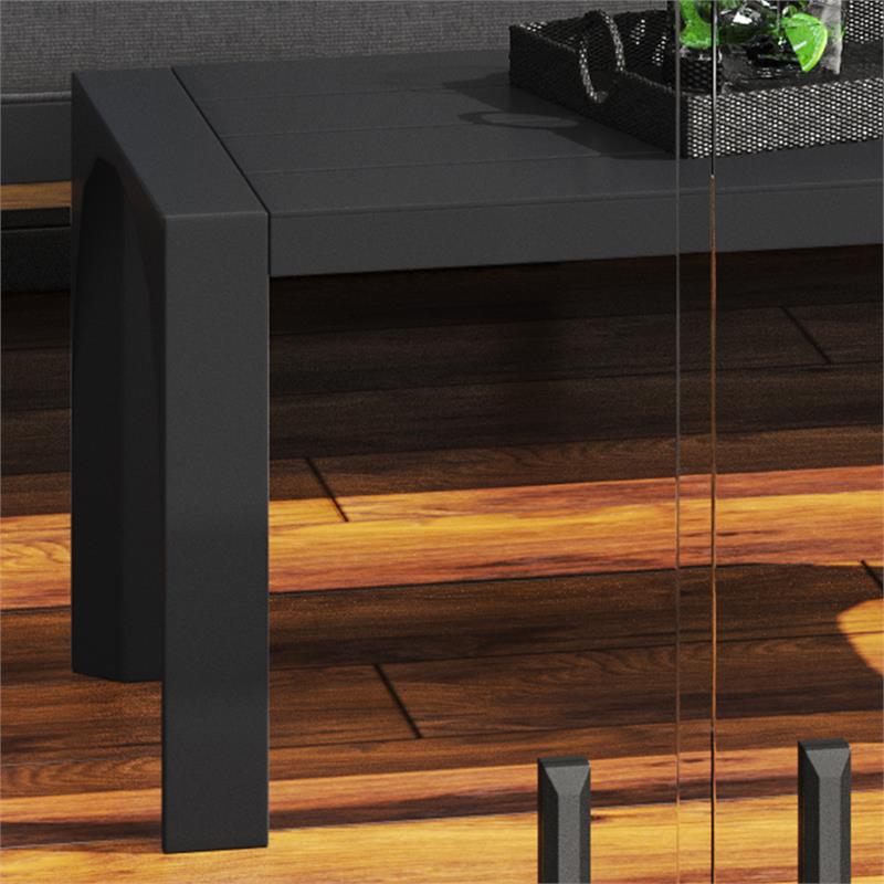 Afuera Living Traditional Aluminum Outdoor Aluminum Coffee Table in Gray