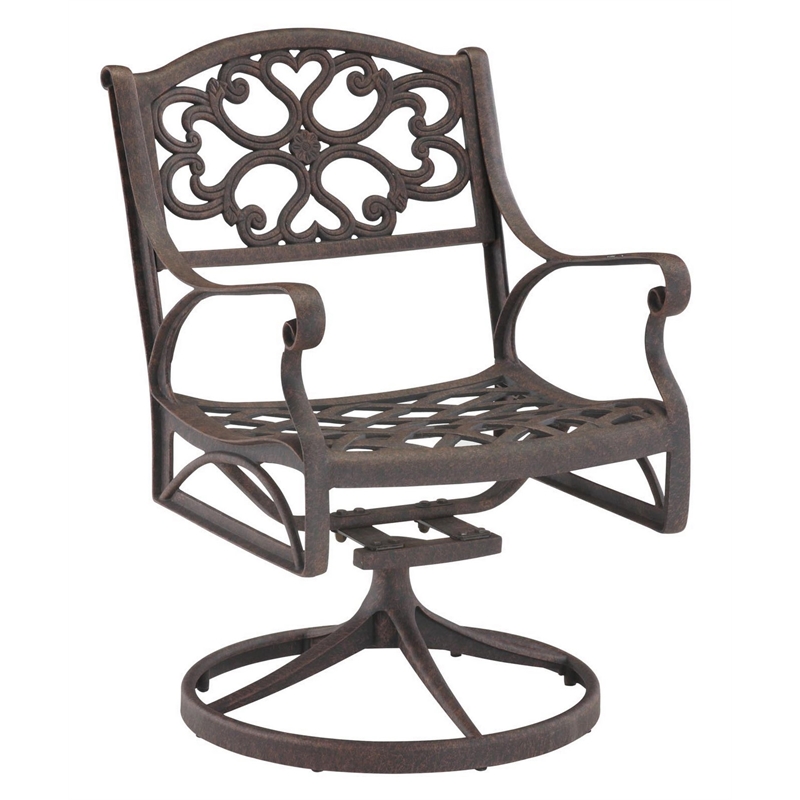 Afuera Living Traditional Aluminum Outdoor Swivel Rocking Chair in Bronze