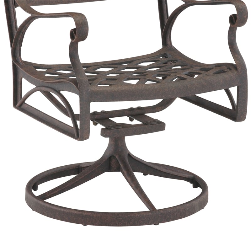 Afuera Living Traditional Aluminum Outdoor Swivel Rocking Chair in Bronze