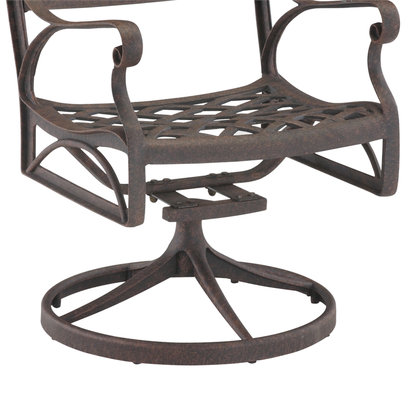 Afuera Living Traditional Aluminum Outdoor Swivel Rocking Chair in Bronze
