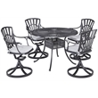 Afuera Living Traditional Aluminum 5 Piece Outdoor Dining Set in Charcoal