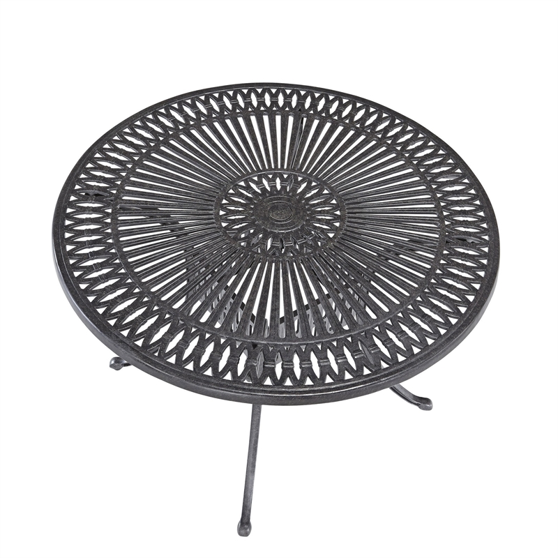 Afuera Living Traditional Aluminum 5 Piece Outdoor Dining Set in Charcoal