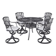 Afuera Living Traditional Aluminum 5 Piece Outdoor Dining Set in Charcoal