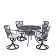 Afuera Living Traditional Aluminum 5 Piece Outdoor Dining Set in Charcoal