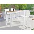 Afuera Living Wood Outdoor Patio Rectangle Bar Table in Brown