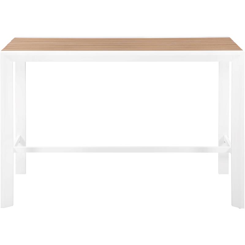 Afuera Living Wood Outdoor Patio Rectangle Bar Table in Brown