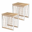 Afuera Living Modern Modern Outdoor End Table in Natural Set of 2