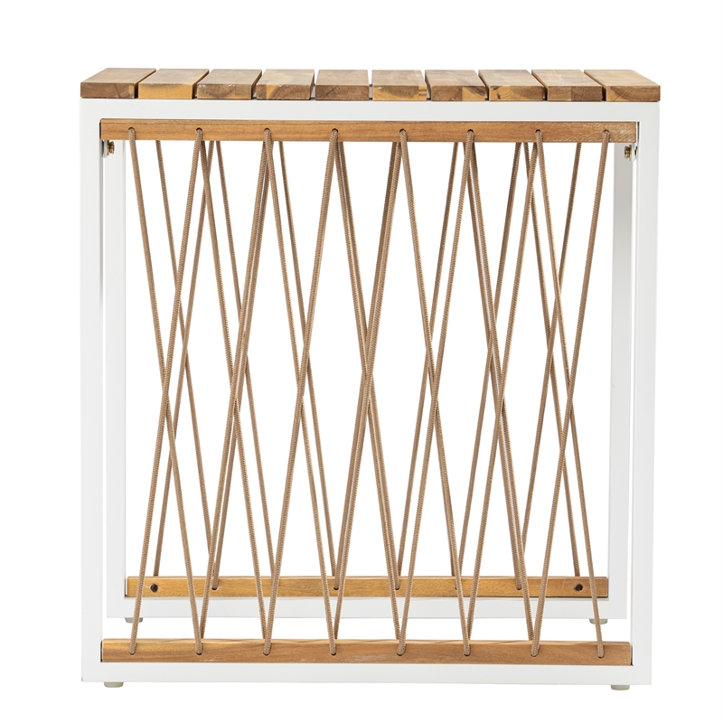 Afuera Living Modern Modern Outdoor End Table in Natural Set of 2