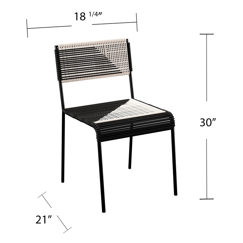Afuera Living Modern Stainless Steel Outdoor Dining in White / Black Set of 3