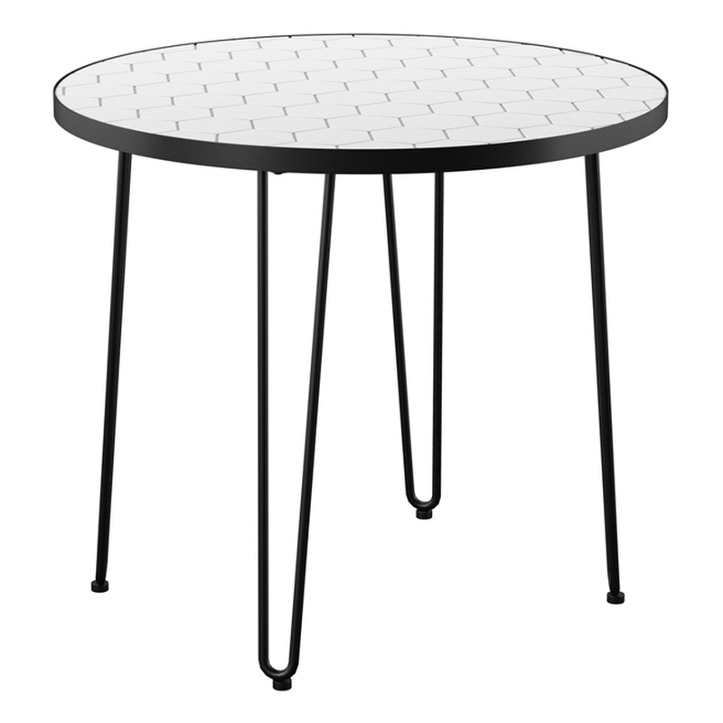 Afuera Living Modern Stainless Steel Outdoor Dining in White / Black Set of 3