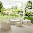 Afuera Living 4-Piece Vinyl/Heavy Gauge Outdoor Sofa Cover Set in Tan