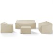 Afuera Living 4-Piece Vinyl/Heavy Gauge Outdoor Sofa Cover Set in Tan