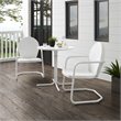 Afuera Living 3-Piece Steel Metal Outdoor Bistro Set in White Gloss
