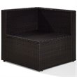 Afuera Living Contemporary Wicker Corner Patio Chair in Brown and Gray
