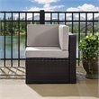 Afuera Living Contemporary Wicker Corner Patio Chair in Brown and Gray