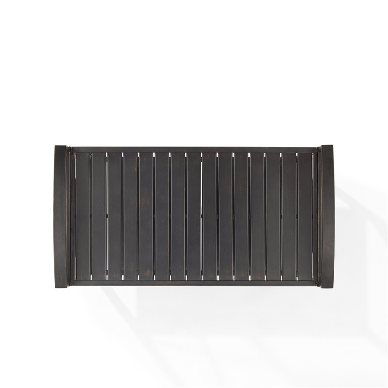 Afuera Living Contemporary Metal Outdoor Bar Cart in Oil Rubbed Bronze