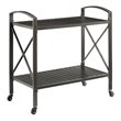 Afuera Living Contemporary Metal Outdoor Bar Cart in Oil Rubbed Bronze