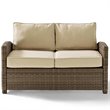 Afuera Living 4 Piece Wicker Patio Sofa Set in Brown and Sand
