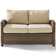 Afuera Living 3 Piece Wicker Patio Sofa Set in Brown and Sand
