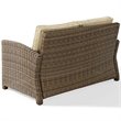 Afuera Living 3 Piece Wicker Patio Sofa Set in Brown and Sand