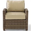 Afuera Living 3 Piece Wicker Patio Sofa Set in Brown and Sand