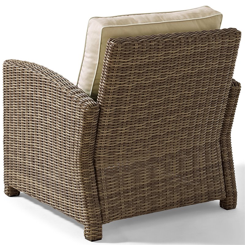 Afuera Living 3 Piece Wicker Patio Sofa Set in Brown and Sand